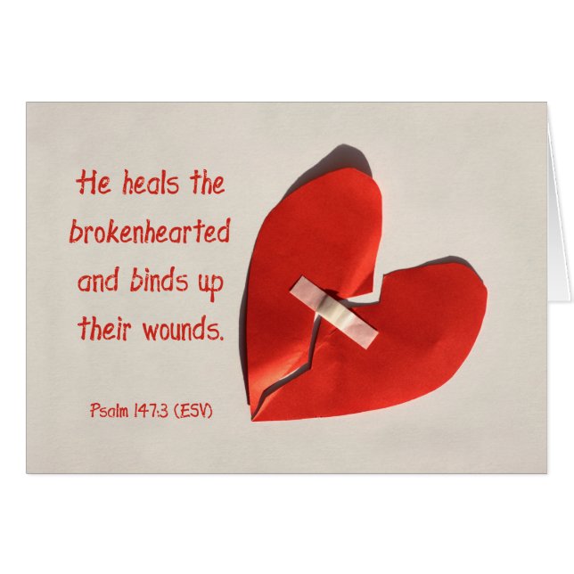 Cartão Curador de Artes Quebradas Salm 147:3 Arte Escritu (Frente horizontal)