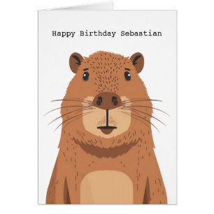 Cartão Curioso Capybara Portrait