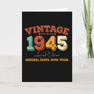 Cartão Curioso presente de aniversário de 80 anos de 1945