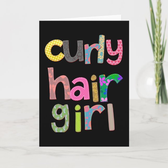 Cartão Curly Hair Girl (Frente)