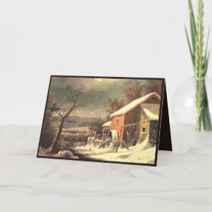 Cartão Currier & Ives winter spring greeting card