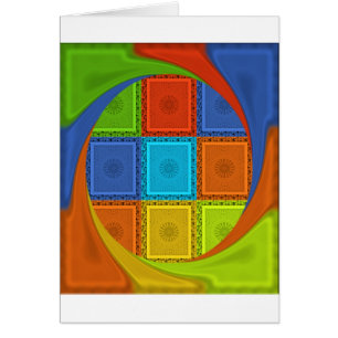 Cartão Curva quadrada verde Ouro vermelha