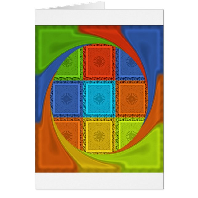 Cartão Curva quadrada verde Ouro vermelha (Frente)