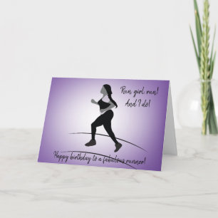 Cartão Curvy Girl Runner with Plait Birthday Card
