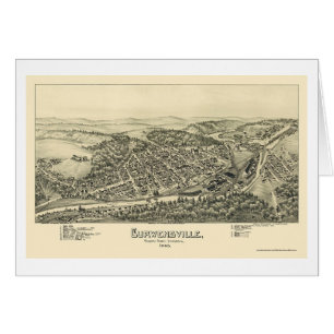 Cartão Curwensville, mapa panorâmico do PA - 1895