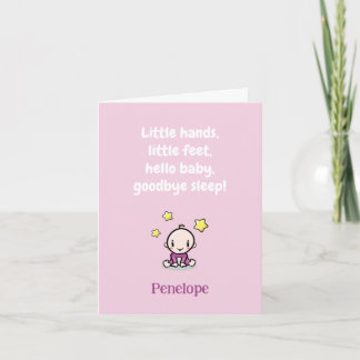 Cartão Custom Baby Girl Congratulations Card With Message