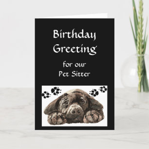 Cartão Custom Birthday Greeting, Pet, Dog Sitter
