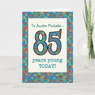 Cartão Custom Floral Birthday Card 85 Years Young