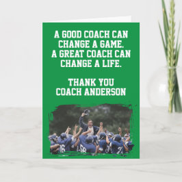 Cartão Custom Football Coach Card Team Players Photo