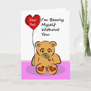 Cartão Custom Front, Missing My Dad, Bearly Myself