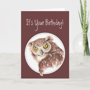 Cartão Custom Funny Birthday Owl with Attitude Bird Humor