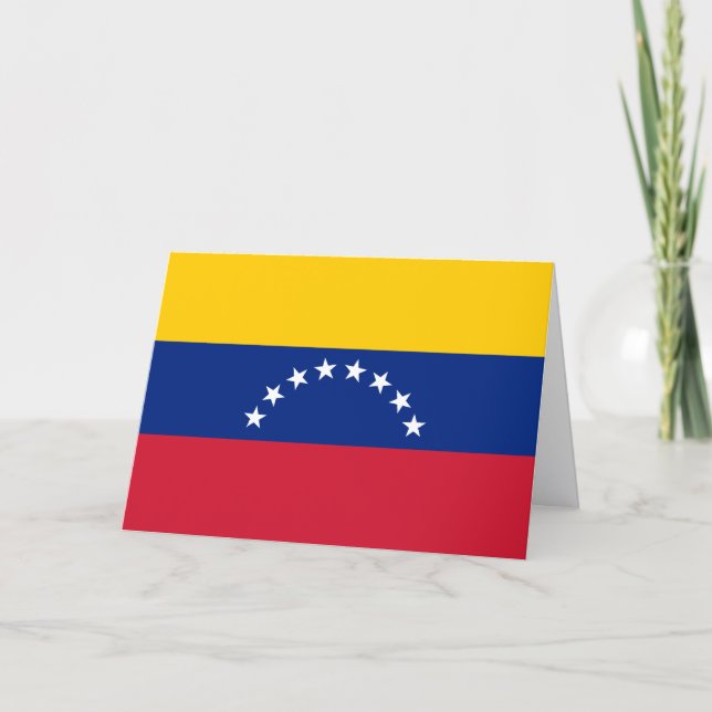 Cartão Custom greeting card with flag of Venezuela (Frente)