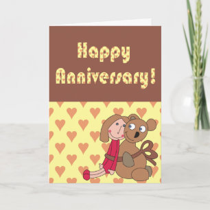 Cartão Custom Happy Anniversary Card, Cute Love Card