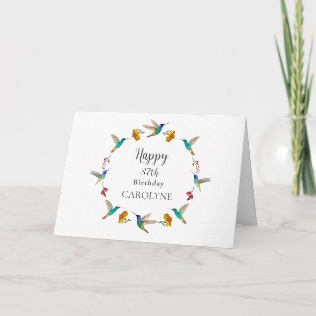 Cartão Custom Hummingbird Birthday Card (Frente)