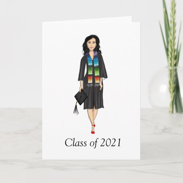 Cartão Custom Latina Graduate Graduation Greeting Card  (Frente)