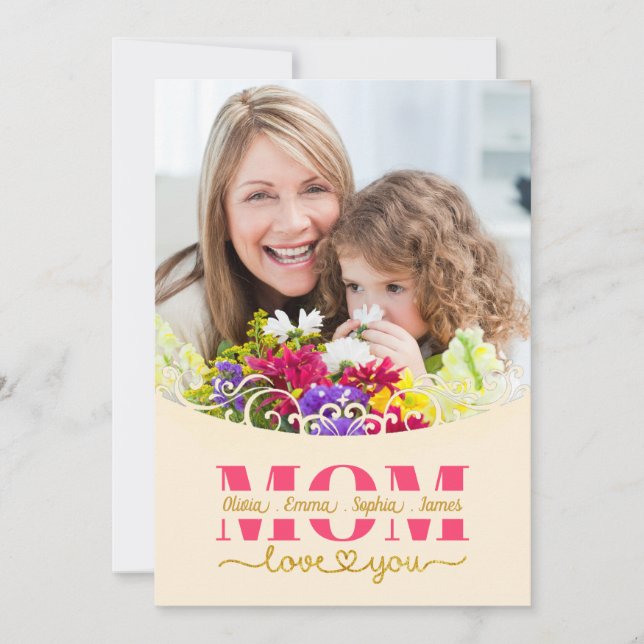 Cartão Custom Mother's Day I Photo & Personal Message (Frente)