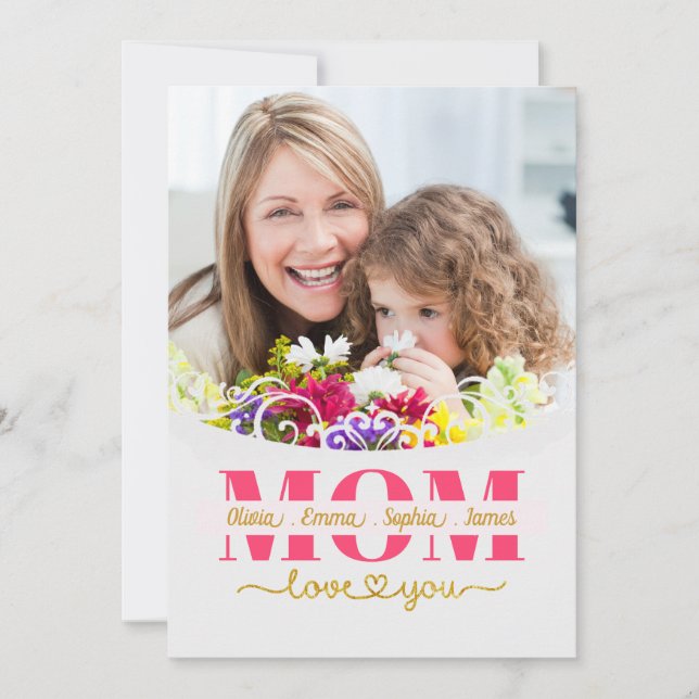 Cartão Custom Mother's Day I Photo & Personal Message (Frente)