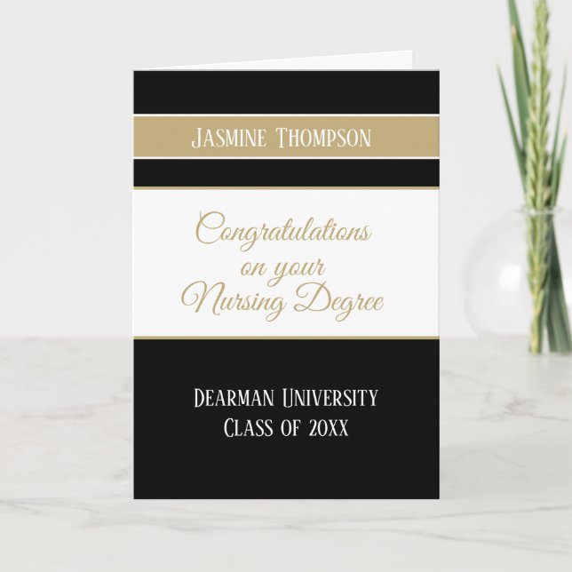 Cartão Custom Nursing degree college graduation card (Frente)