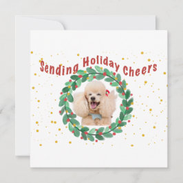 Cartão Custom Photo Christmas Card with Wreath