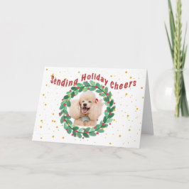 Cartão Custom Photo Christmas Card with Wreath