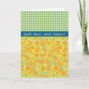 Cartão Custom St David's Day Card, Daffodils and Gingham