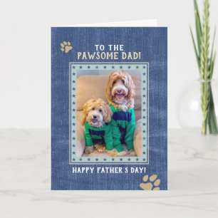 Cartão Custom Unisex Dog Photo Father's Day Card - fdudgb