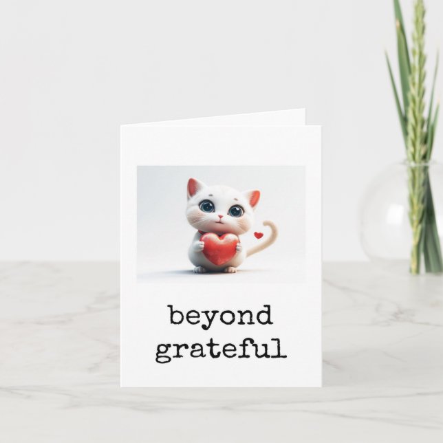 Cartão Customer Thank You Card, Appreciation, Cute Cat (Frente)