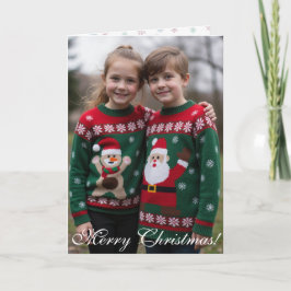 Cartão Customisable Digital Photo Centrepiece Folded Xmas