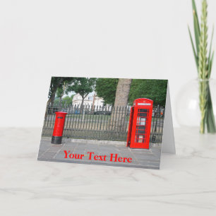 Cartão Customisable London phone booth & postbox