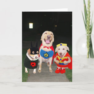 Cartão Customizable Funny Super Dogs/Lab Halloween Card
