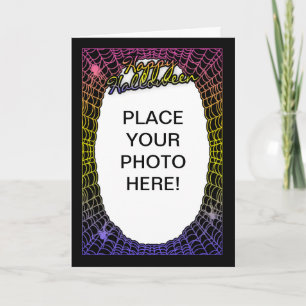 Cartão customizable halloween photo card spider web