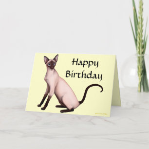 Cartão Customizable Happy Birthday Siamese Cat Card