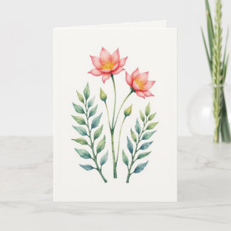 Cartão Customizable Pink Floral Greeting Card