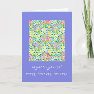 Cartão Customizable Primroses February Birthday Card