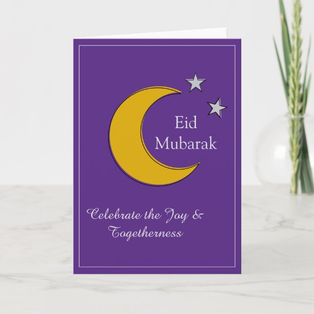 Cartão Customizable Purple Eid Invitation Card (Frente)