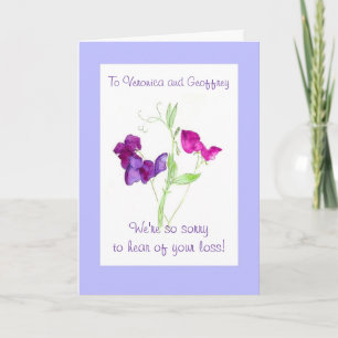 Cartão Customizable Sympathy Card - Sweet Peas