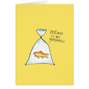 Cartão customizável do peixe dourado engraçad