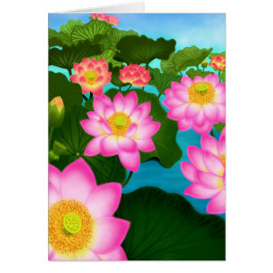 Cartão customizável elegante das flores de Lotus