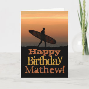 Cartão Customizeable Surfer Birthday Card