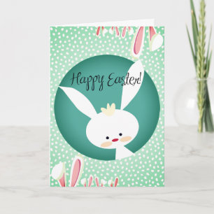Cartão Customized HAPPY EASTER Rustic Bunny Aesthetic