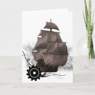 Cartão customized Steampunk Pirate Greeting Card