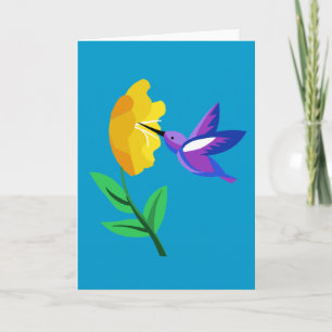 Cartão Cut Paper Hummingbird & Flower