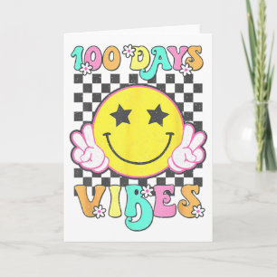 Cartão Cute 100 Dias Vibes Sorriso Face 100 Dias De Escol