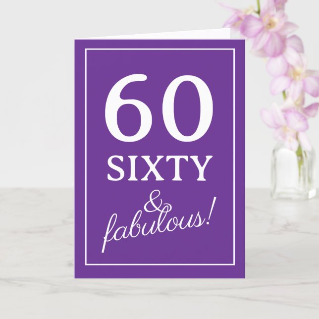 Cartão Cute 60th Birthday card for women | 60 & fabulous! (Orquídea)