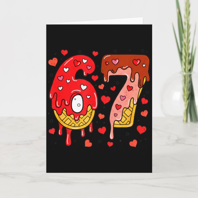 Cartão Cute 67 Sweet Treat Hearts Fun Design For Kids Tee (Frente)