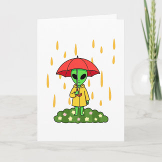 Cartão Cute Alien Get Well Soon Card