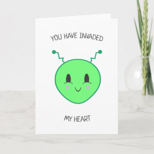 Cartão Cute Alien Invasion Kawaii Valentine's Day Card