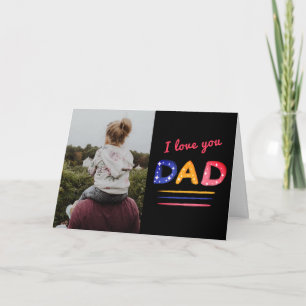Cartão Cute Amor você Papai Letreiro Foto do Pai 