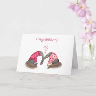 Cartão Cute anteaters in love wedding or engagement card