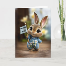 Cartão Cute Baby Bunny in Blue Romper Encouragement